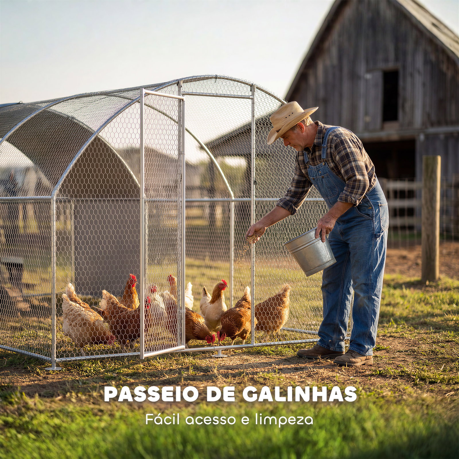 Galinheiro de exterior 2,8x5,1x1,9 m cobertura de tecido oxford anti-UV impermeável fechos para 15-24 galinhas prateado