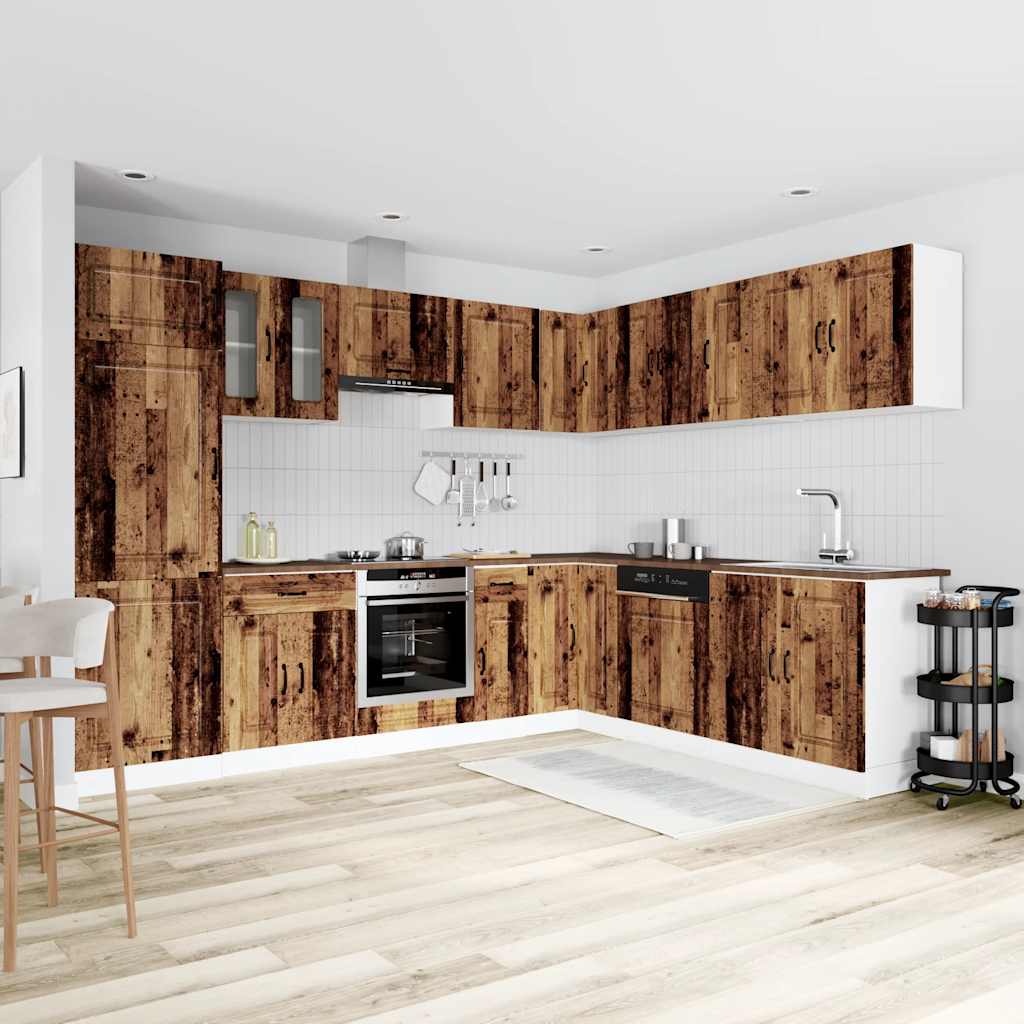 14 Peças armário de cozinha conjunto kalmar madeira velha