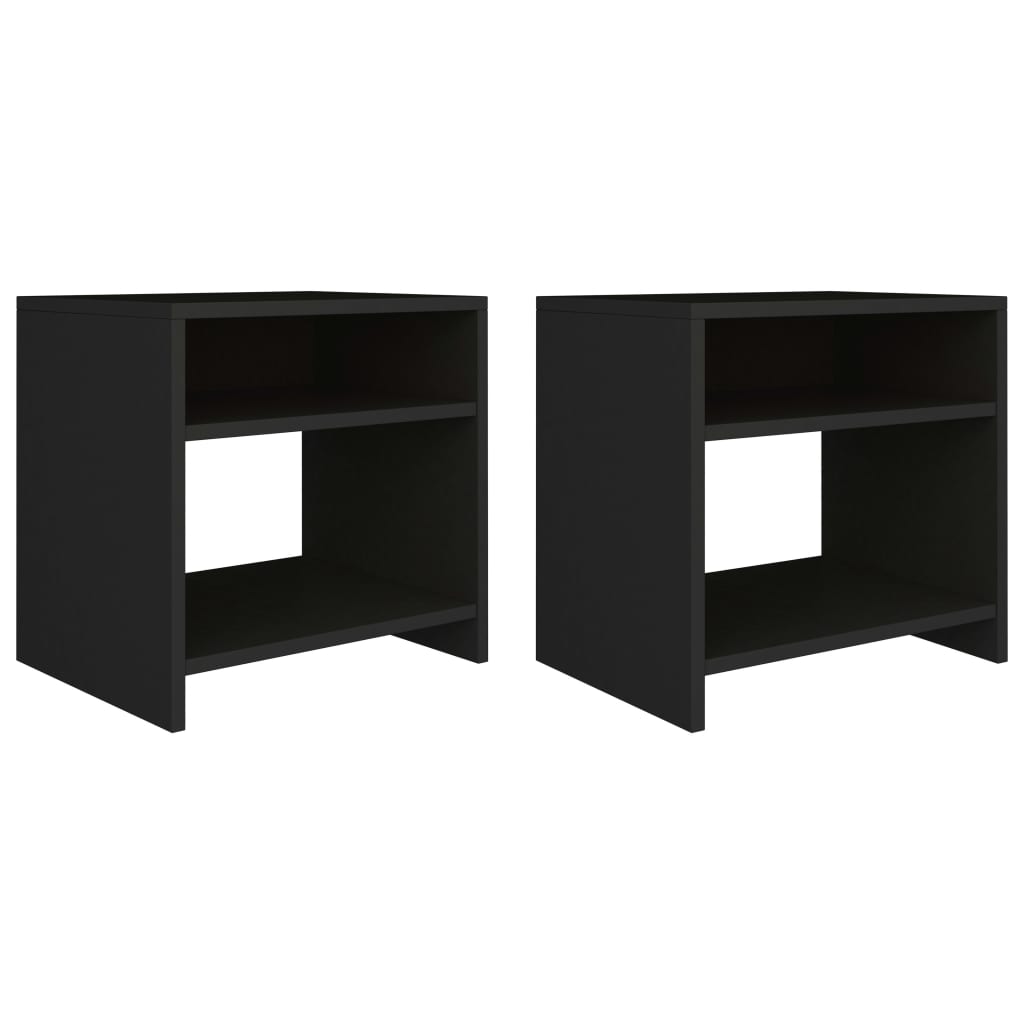 Mesas de cabeceira 2 pcs 40x30x40 cm derivados de madeira preto