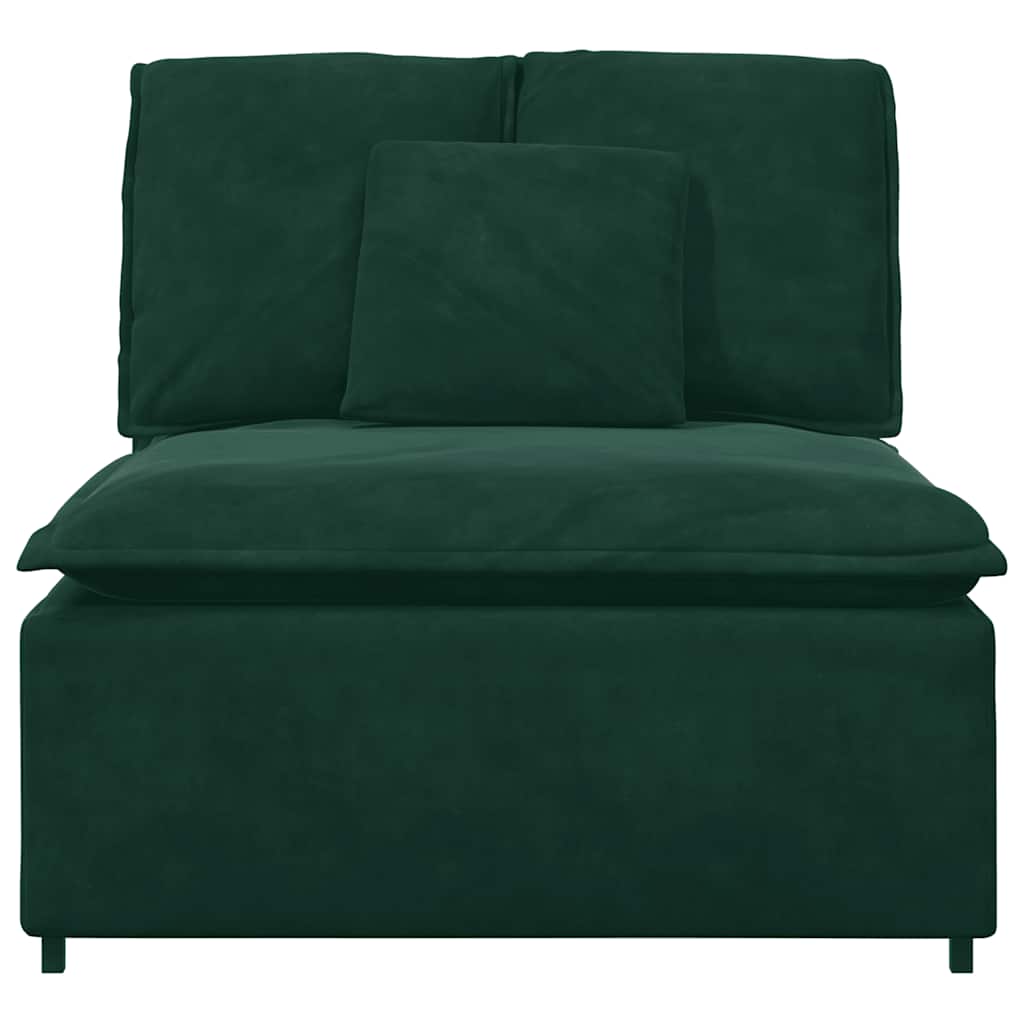 Módulo central para sofá modular com almofadas, verde escuro, 100 cm