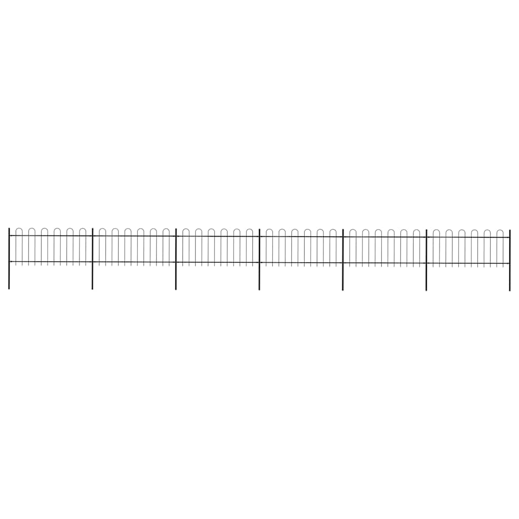 Cerca de jardim com arco superior em aço 1005x80 cm preta