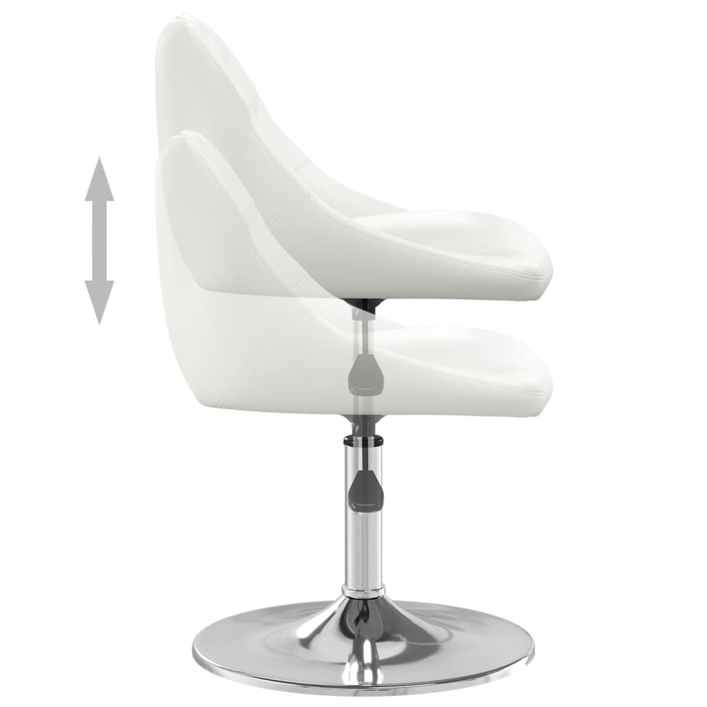 Cadeiras de jantar 6 pcs couro artificial branco