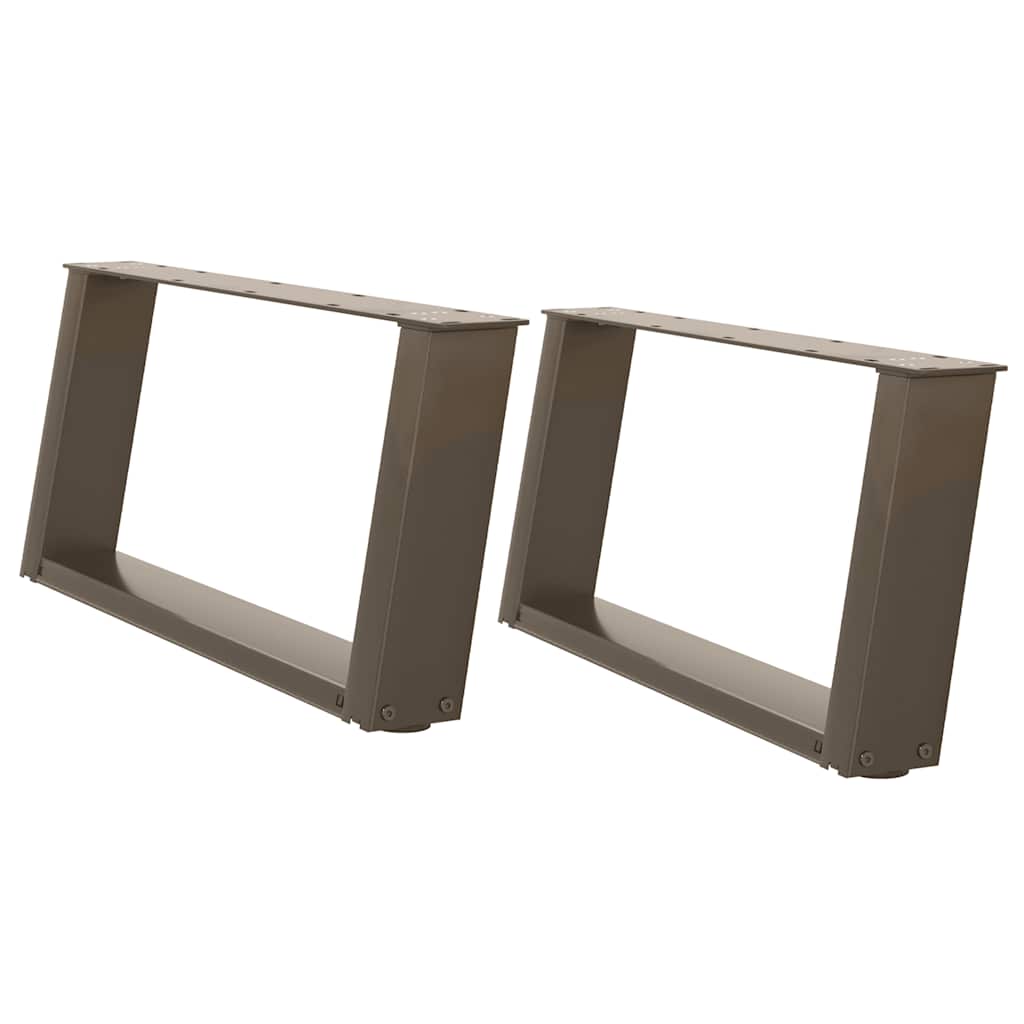 Pés para mesa de centro em formato de u, 2 peças, aço natural, 70 x (30-31) cm, aço
