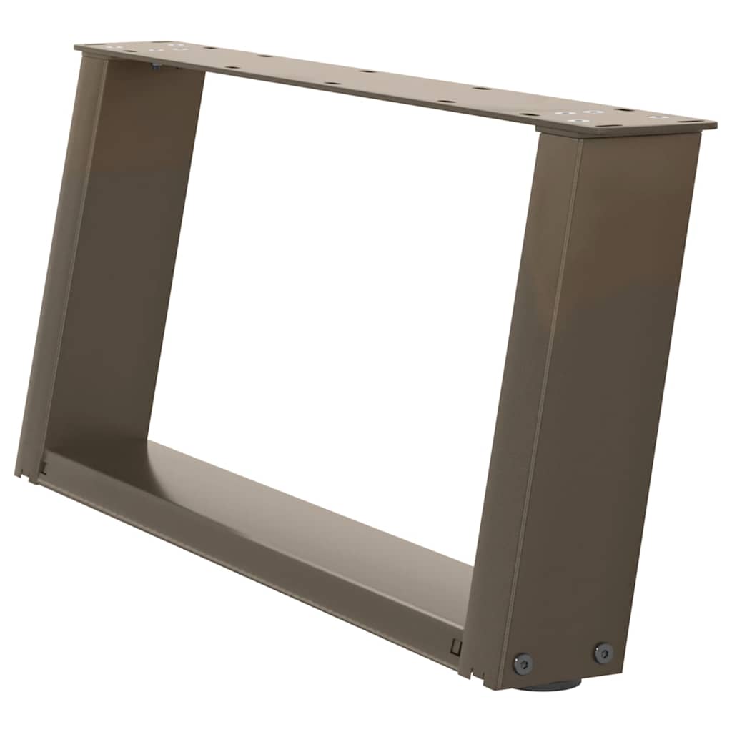 Pés para mesa de centro em formato de u, 2 peças, aço natural, 70 x (30-31) cm, aço