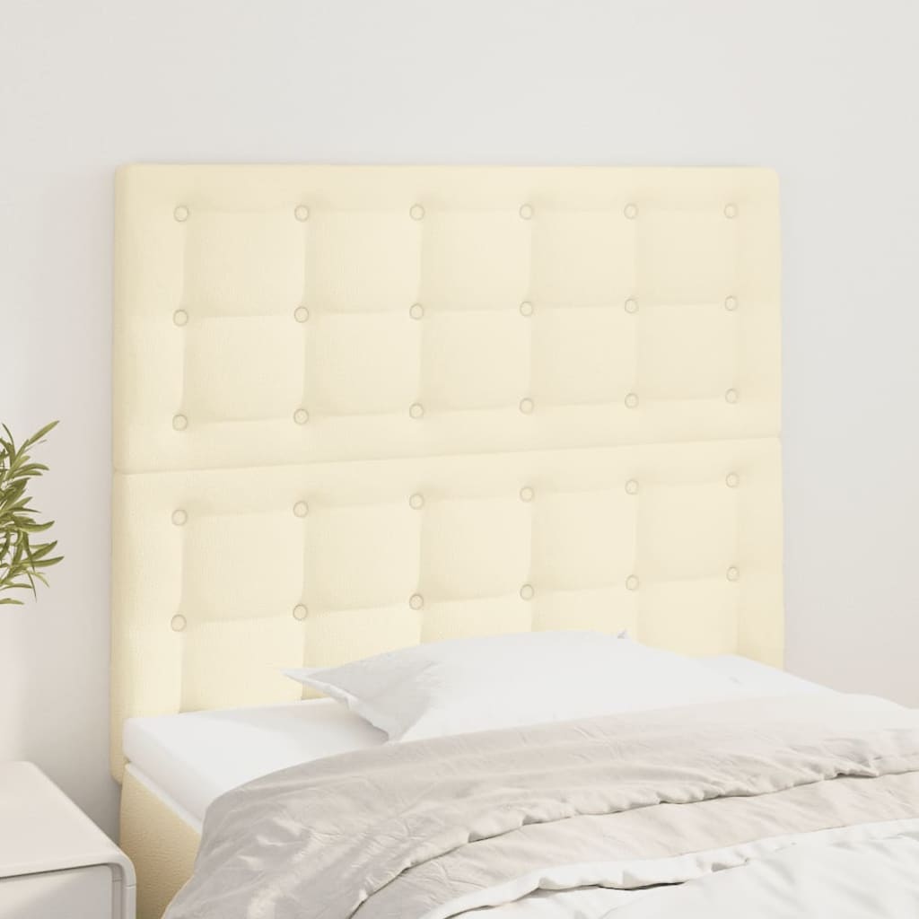 Cabeceira creme 80x5x118/128 cm couro sintético