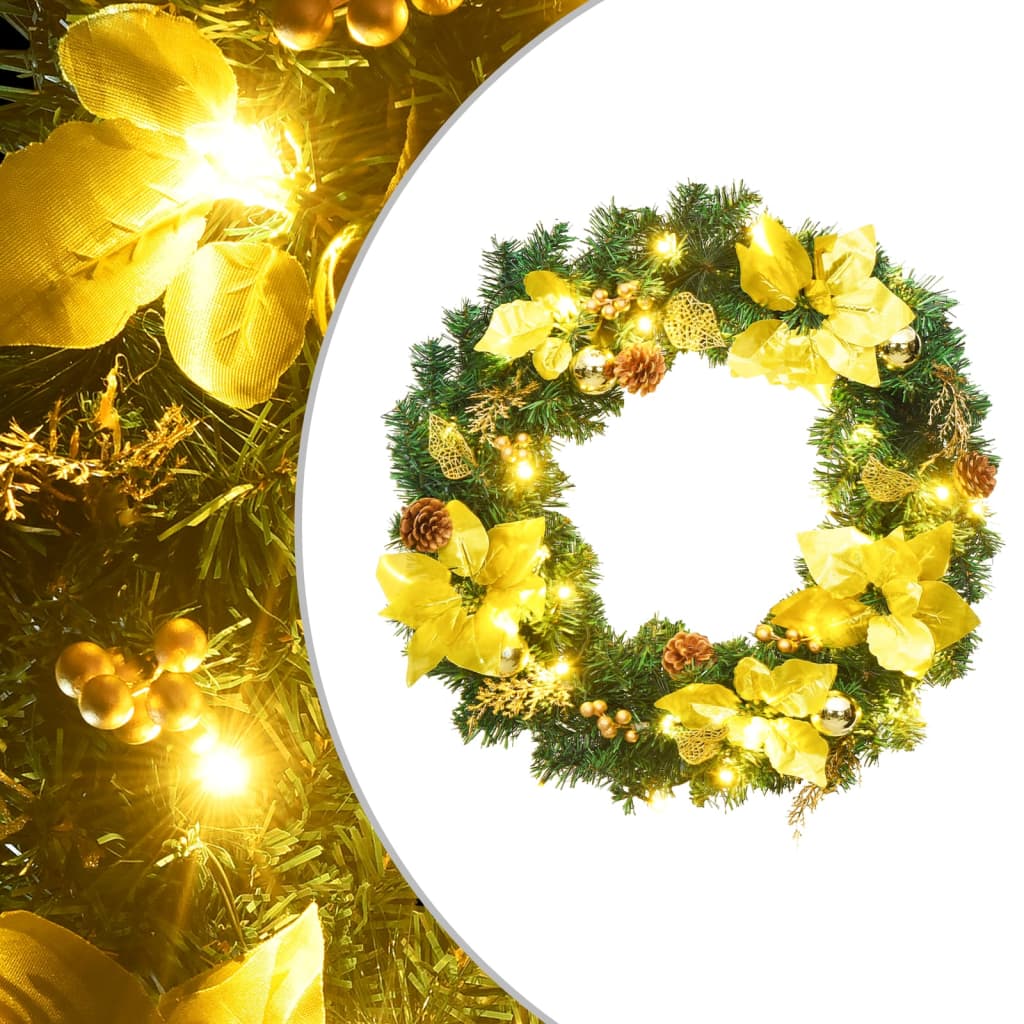 Guirlanda de natal com luzes LED verdes, 60 cm, em PVC