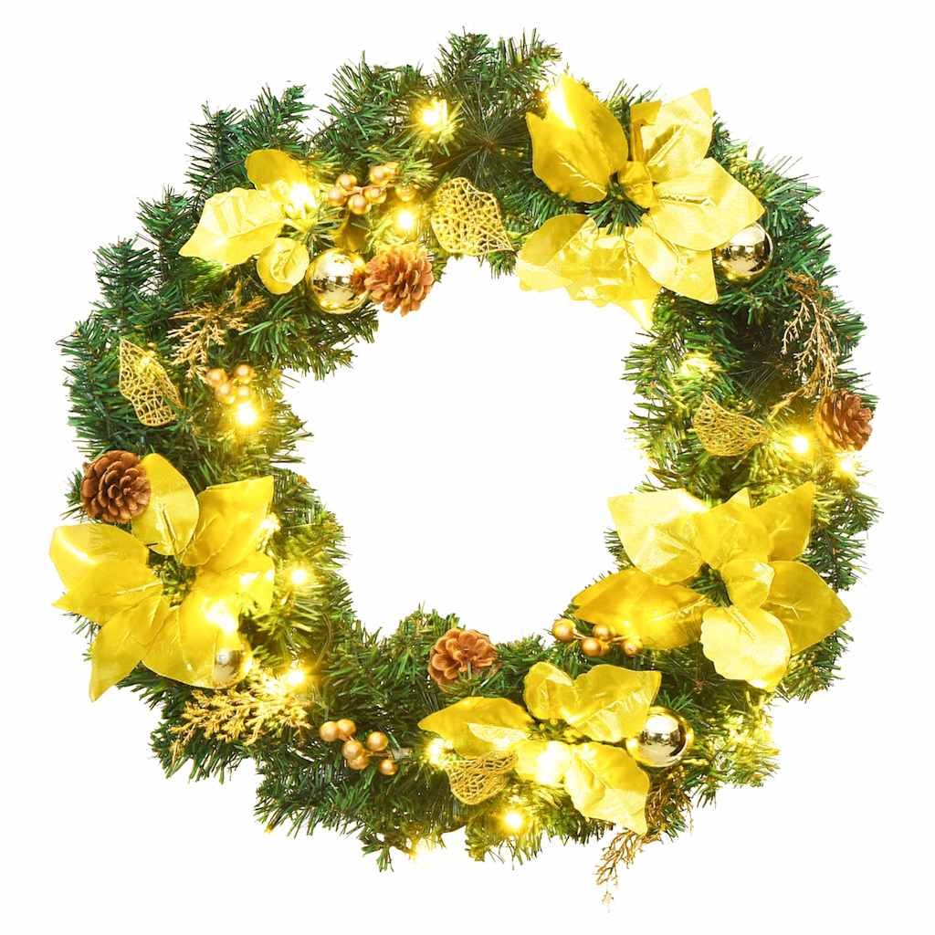Guirlanda de natal com luzes LED verdes, 60 cm, em PVC