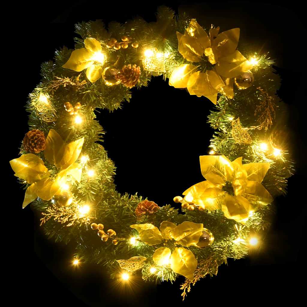 Guirlanda de natal com luzes LED verdes, 60 cm, em PVC