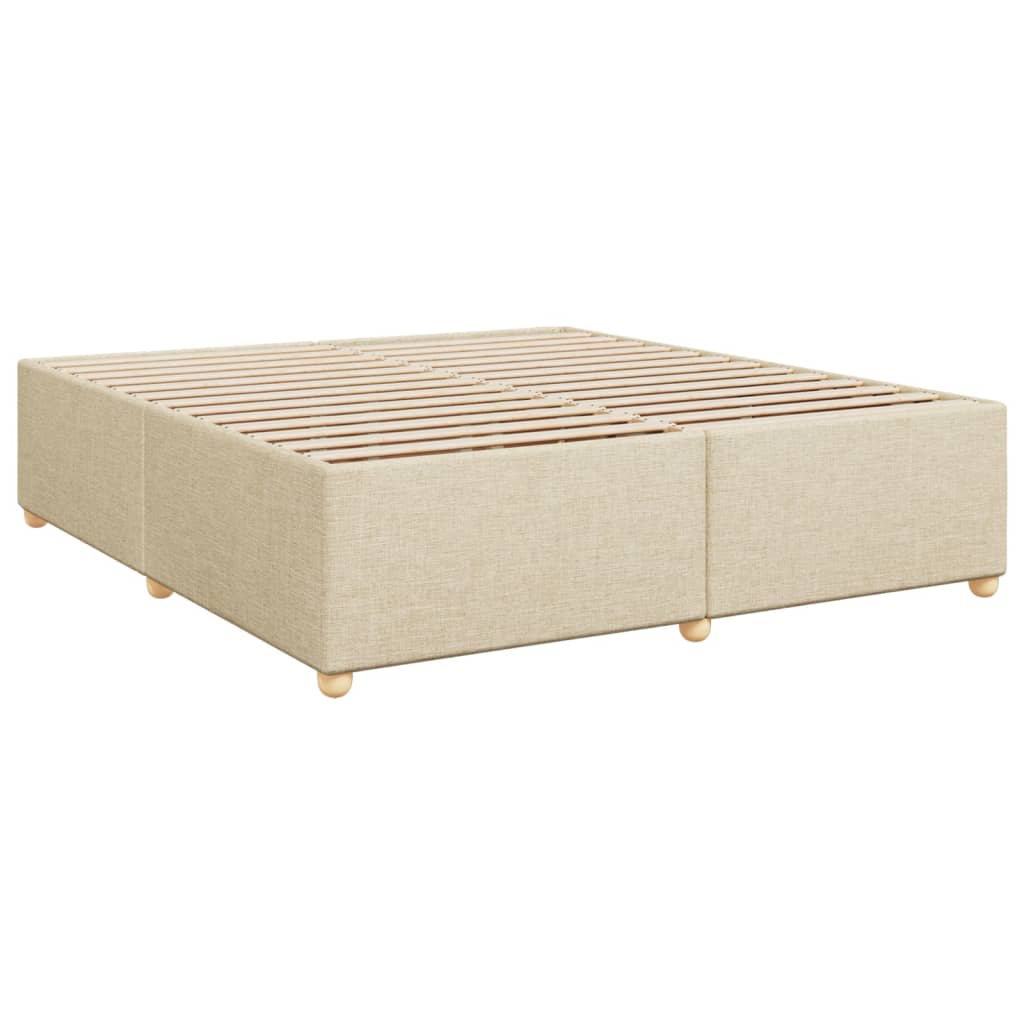 Estrutura de cama sem colchão 200x200 cm tecido cor creme