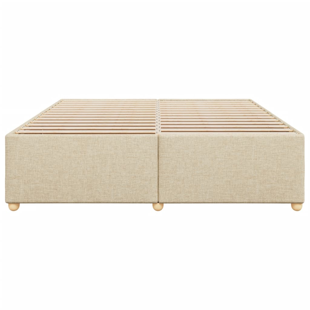 Estrutura de cama sem colchão 200x200 cm tecido cor creme