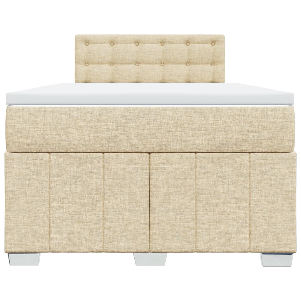 Cama boxspring com colchão 120x190 cm tecido cor creme