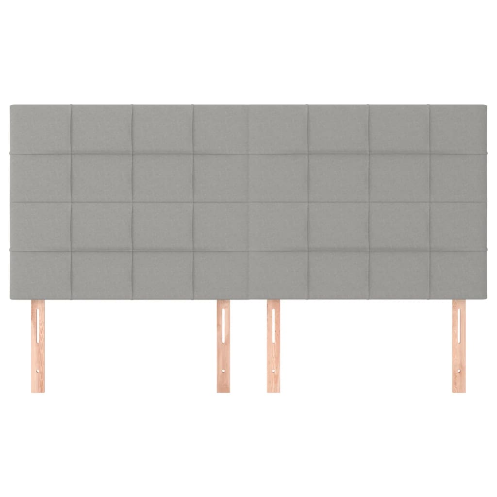 Cabeceira cinza claro 200x5x118/128 cm tecido