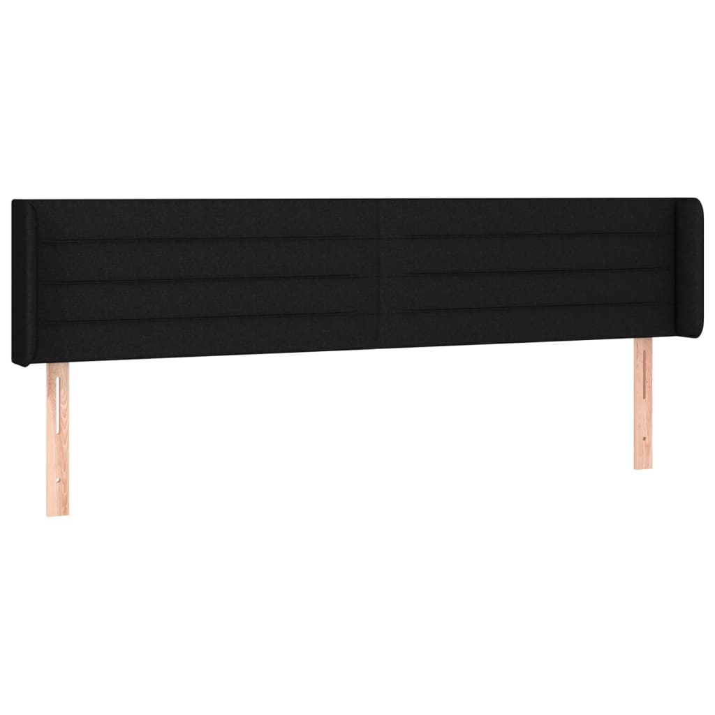 Cabeceira de cama c/ luzes LED tecido 163x16x78/88 cm preto