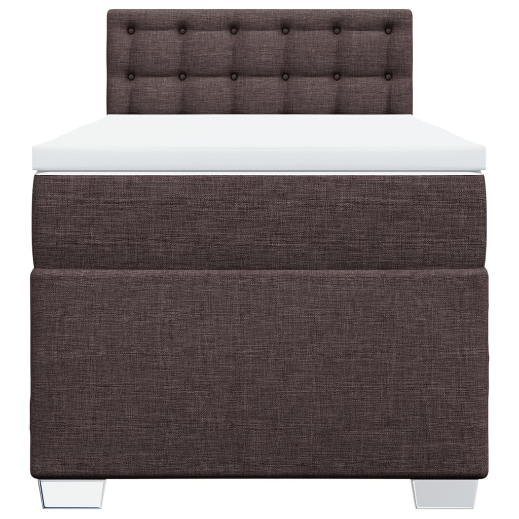 Cama com molas/colchão 80x200 cm tecido castanho-escuro