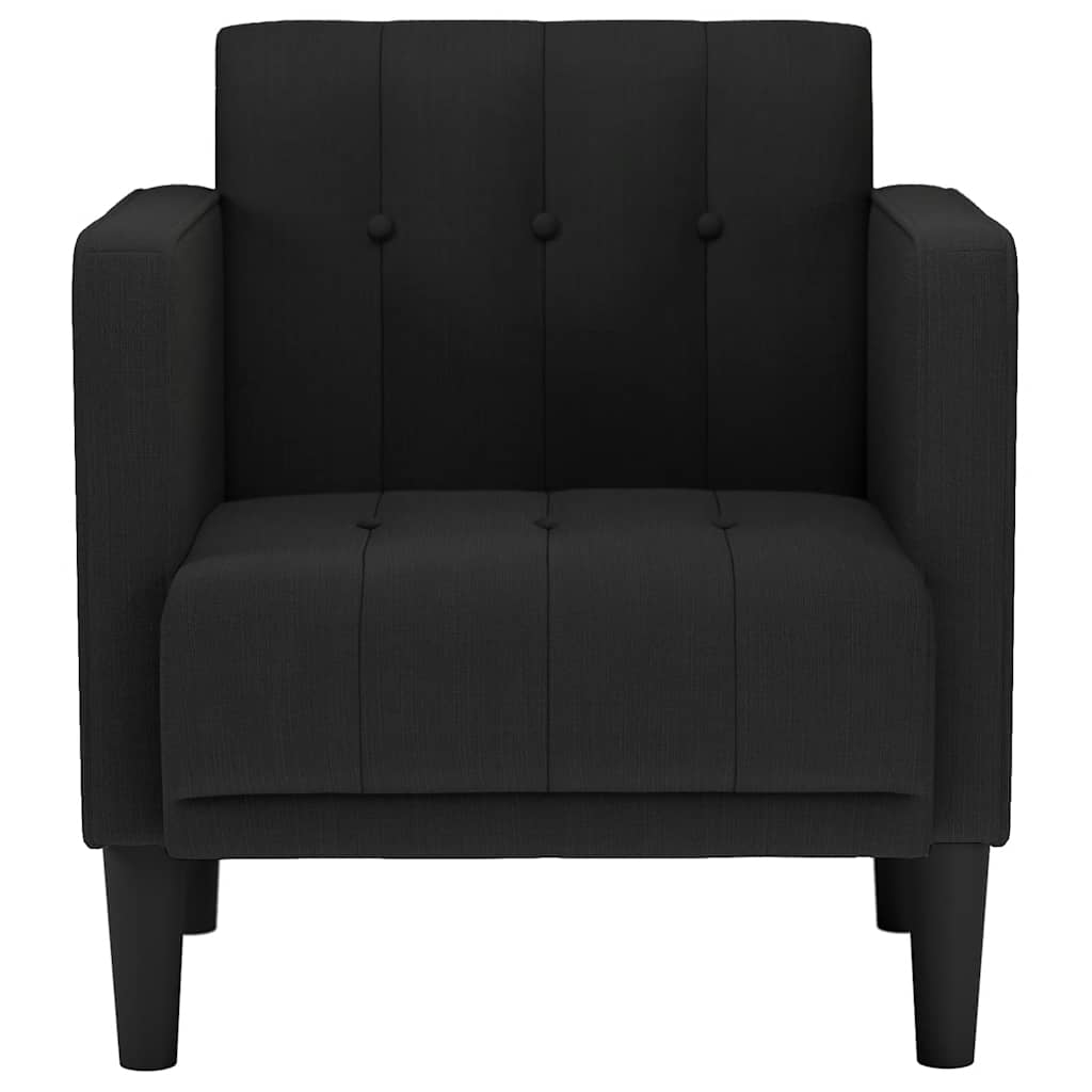 Poltrona com apoio de braços 53 cm tecido preto