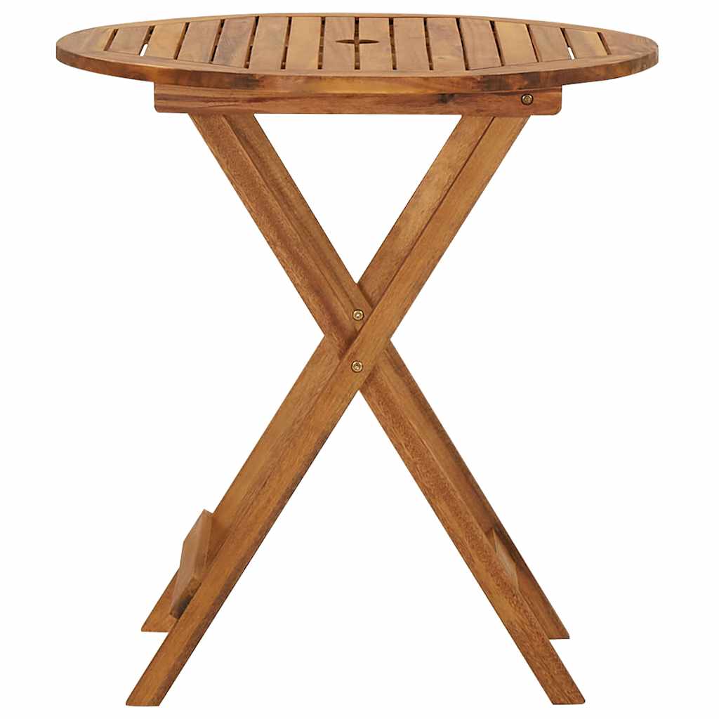 3 Pcs conjunto jantar dobrável p/ jardim madeira acácia maciça