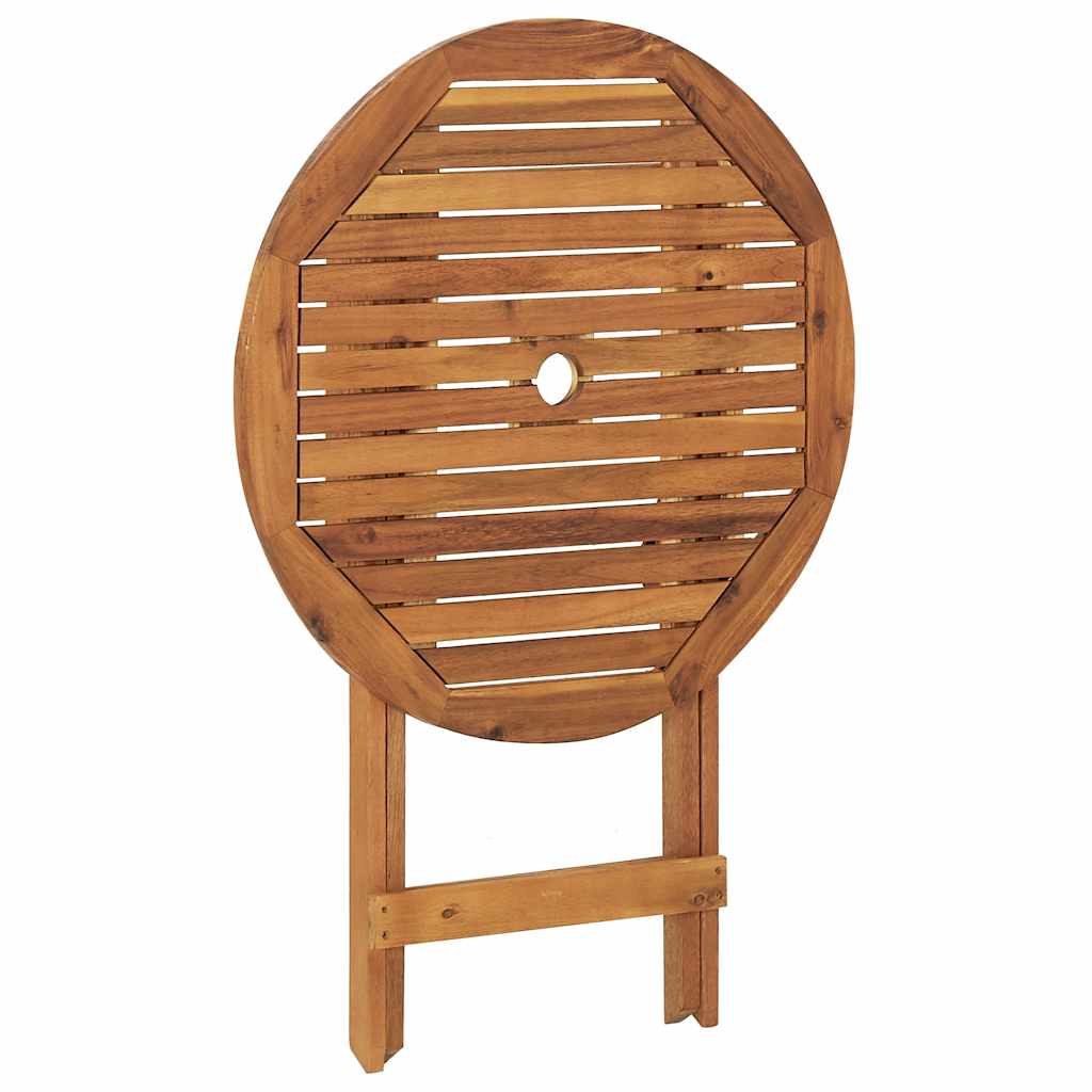3 Pcs conjunto jantar dobrável p/ jardim madeira acácia maciça
