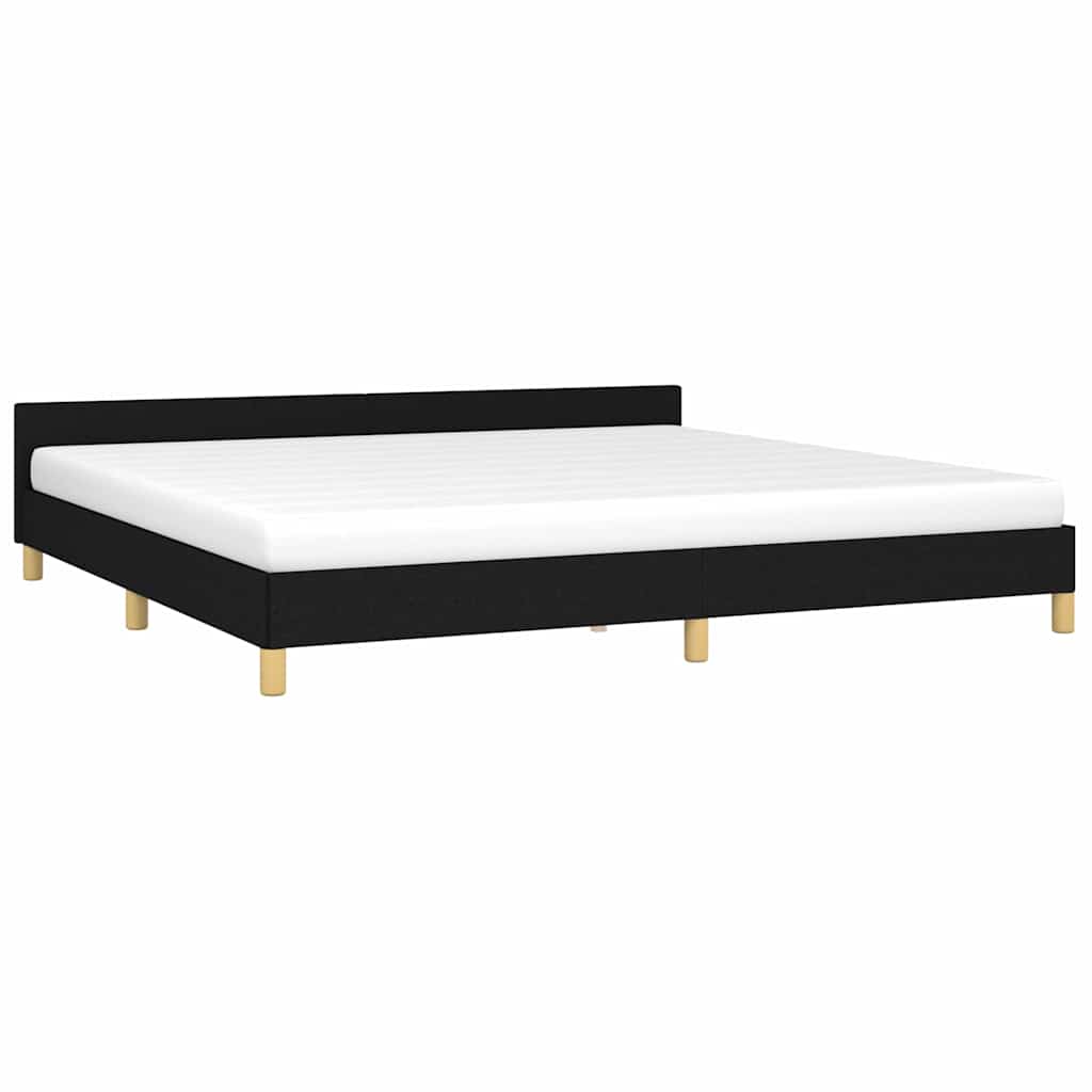 Estrutura de cama sem colchão 200x200 cm tecido preto