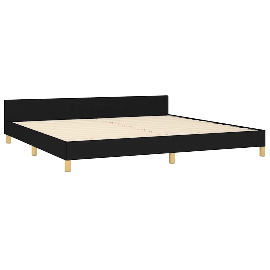 Estrutura de cama sem colchão 200x200 cm tecido preto