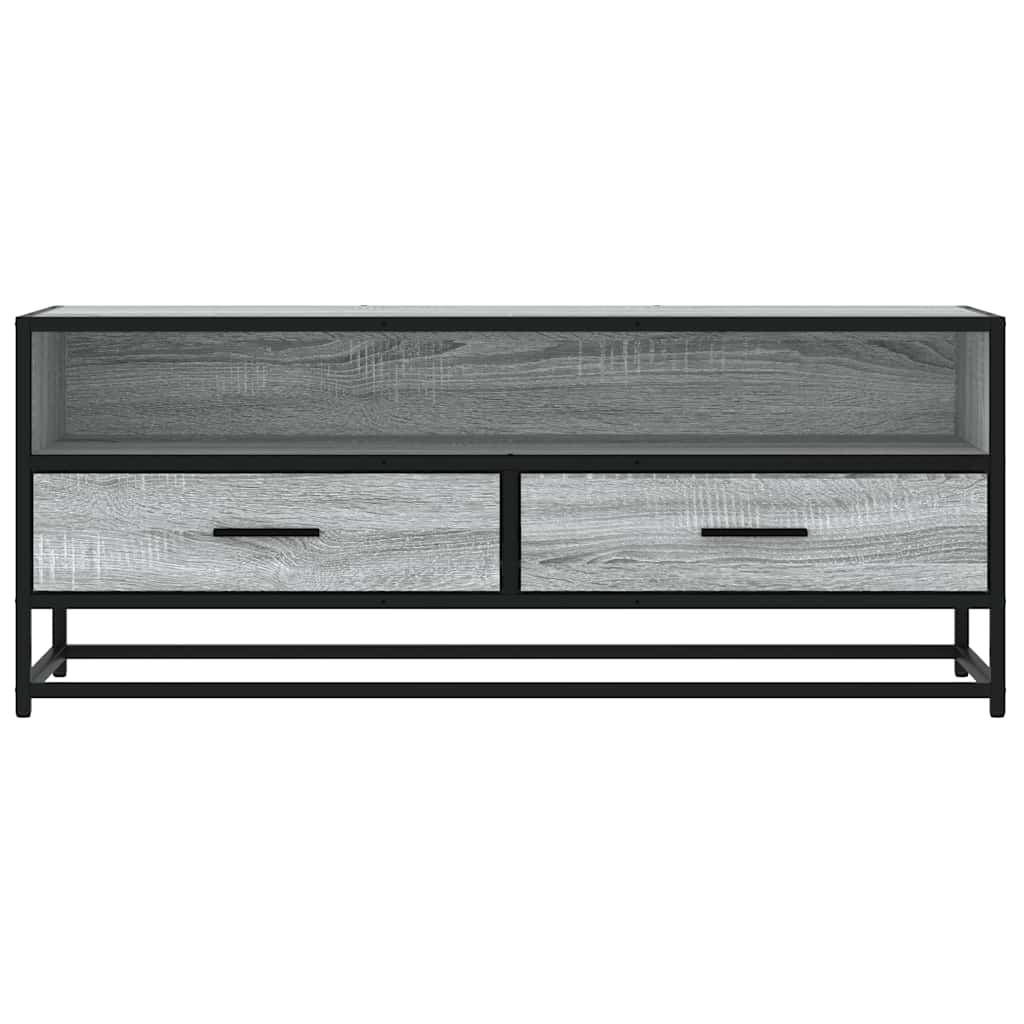 Móvel p/ TV 100x34,5x40 cm deriv. madeira/metal cinzento sonoma