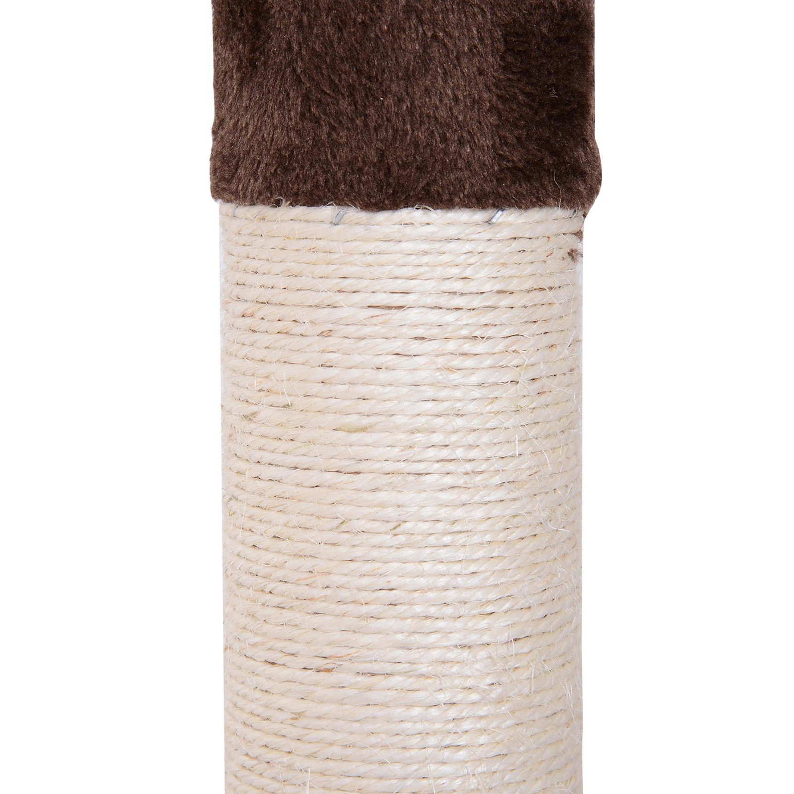 Árvore arranhadora para gatos arranhador para fixar ao teto altura ajustável com plataformas poste de sisal 40x34x230-260cm marrom