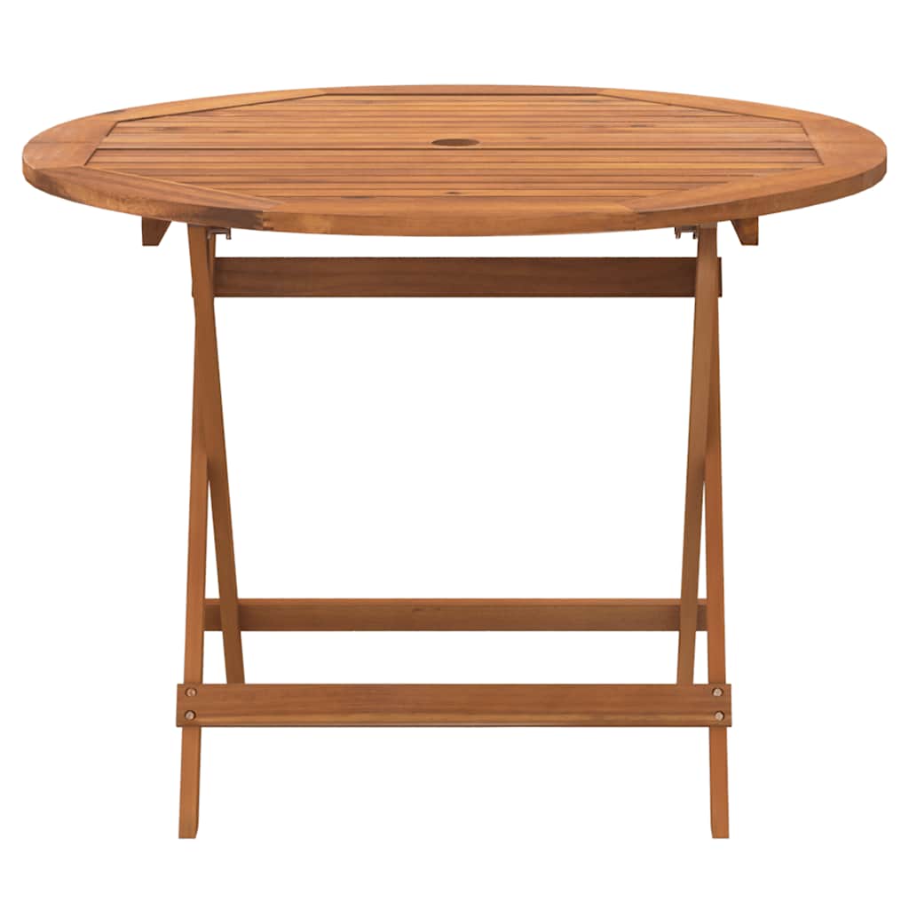 Mesa de jardim dobrável ø 90x75 cm madeira de acácia maciça