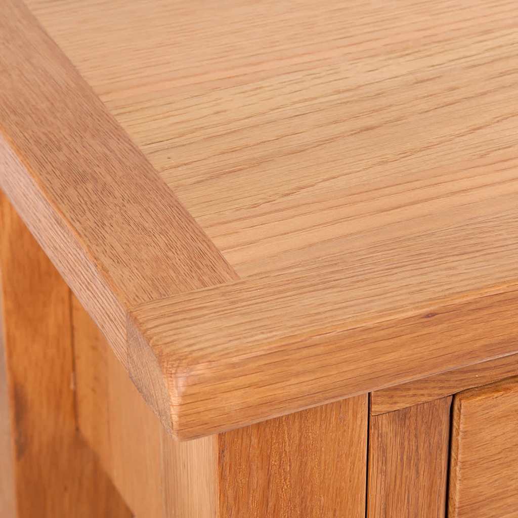 Mesa consola com 2 gavetas 83x30x73 cm madeira carvalho maciça