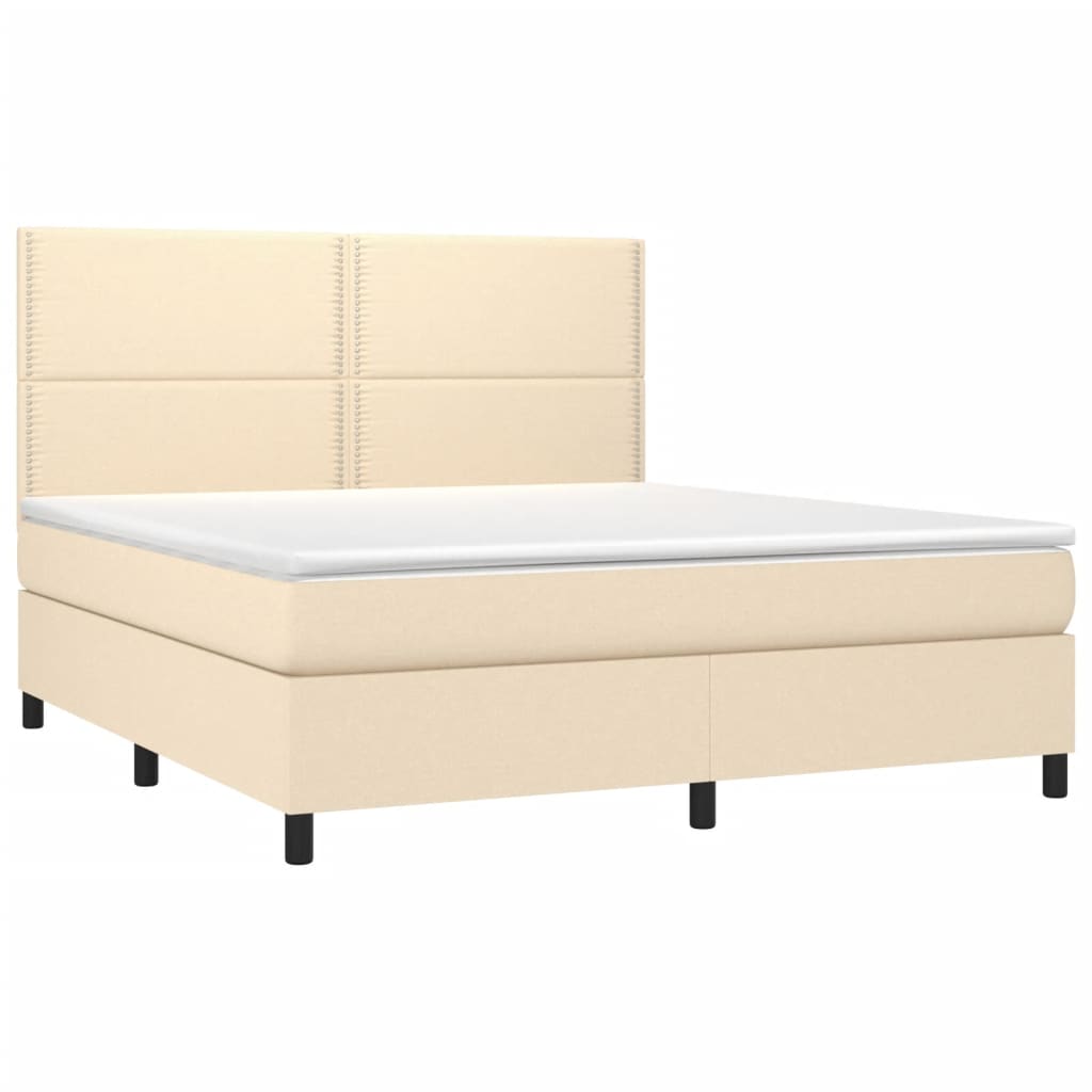 Cama com molas/colchão 180x200 cm tecido cor creme