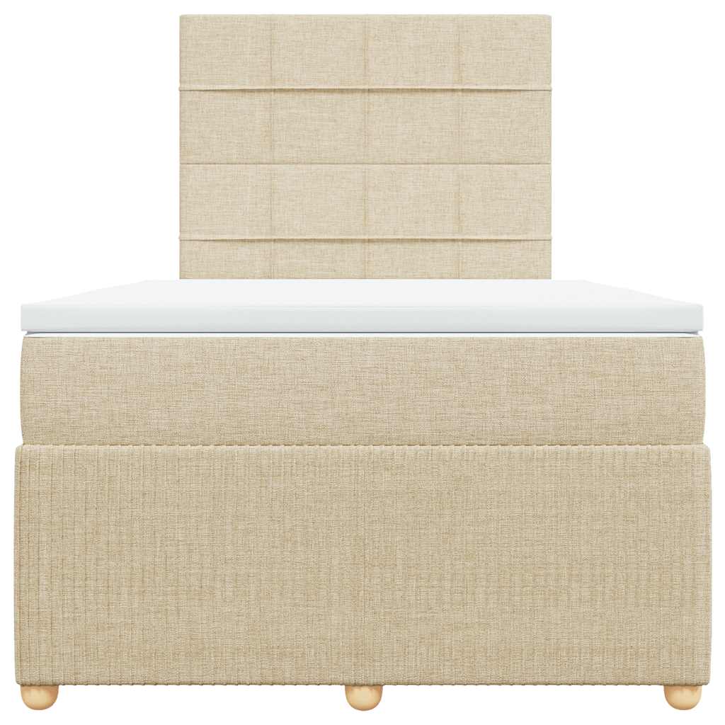 Cama com molas/colchão 120x200 cm tecido cor creme