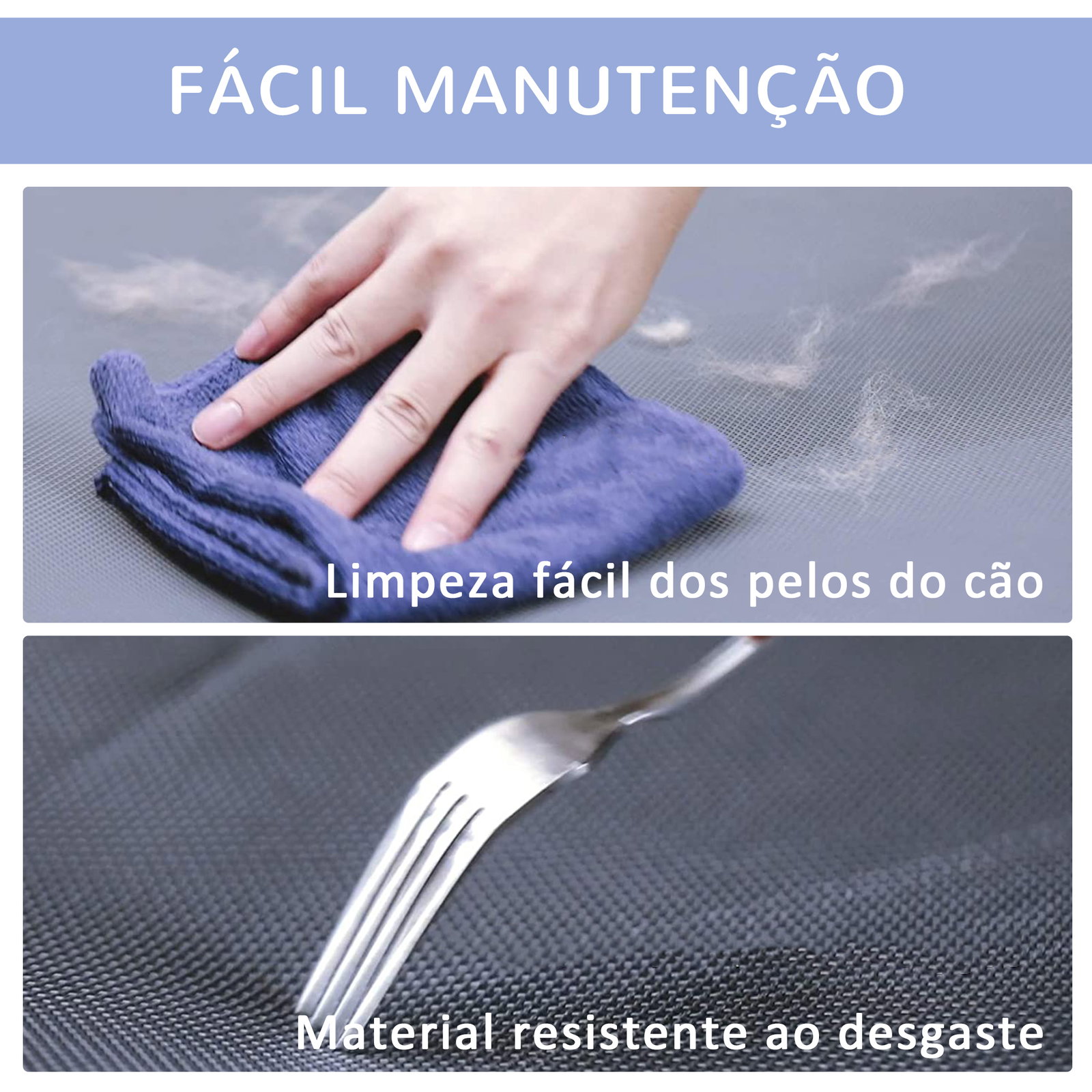 Cama para animais de estimação cama elevada para cães gatos portátil tecido transpirável resistente a água 91,5x76,2x18cm azul