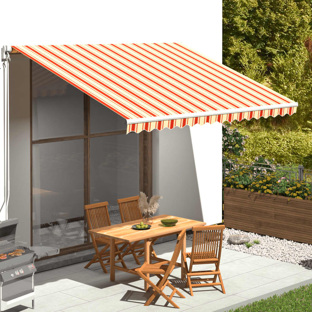 Tecido de substituição para toldo amarelo e laranja 400x300 cm poliéster
