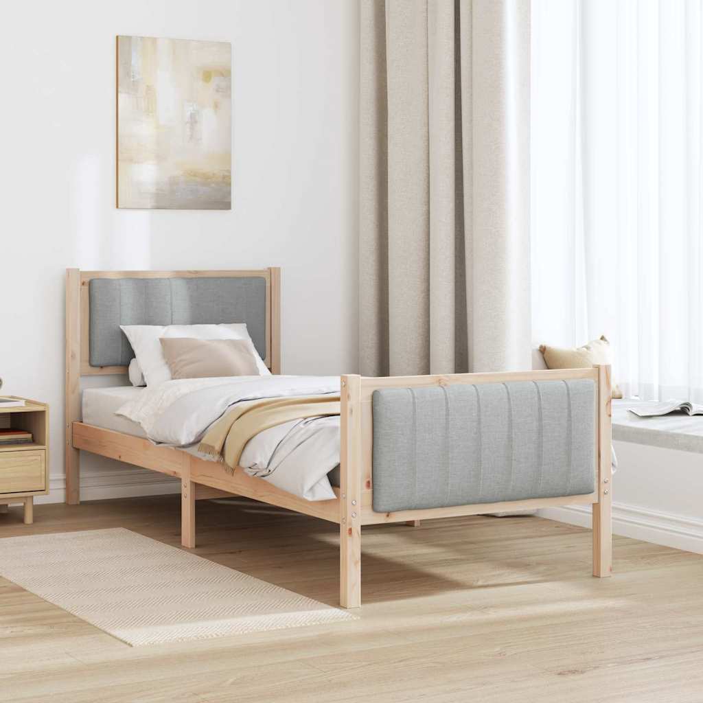 Estrutura da cama marrom e cinza claro 80 x 200 cm
