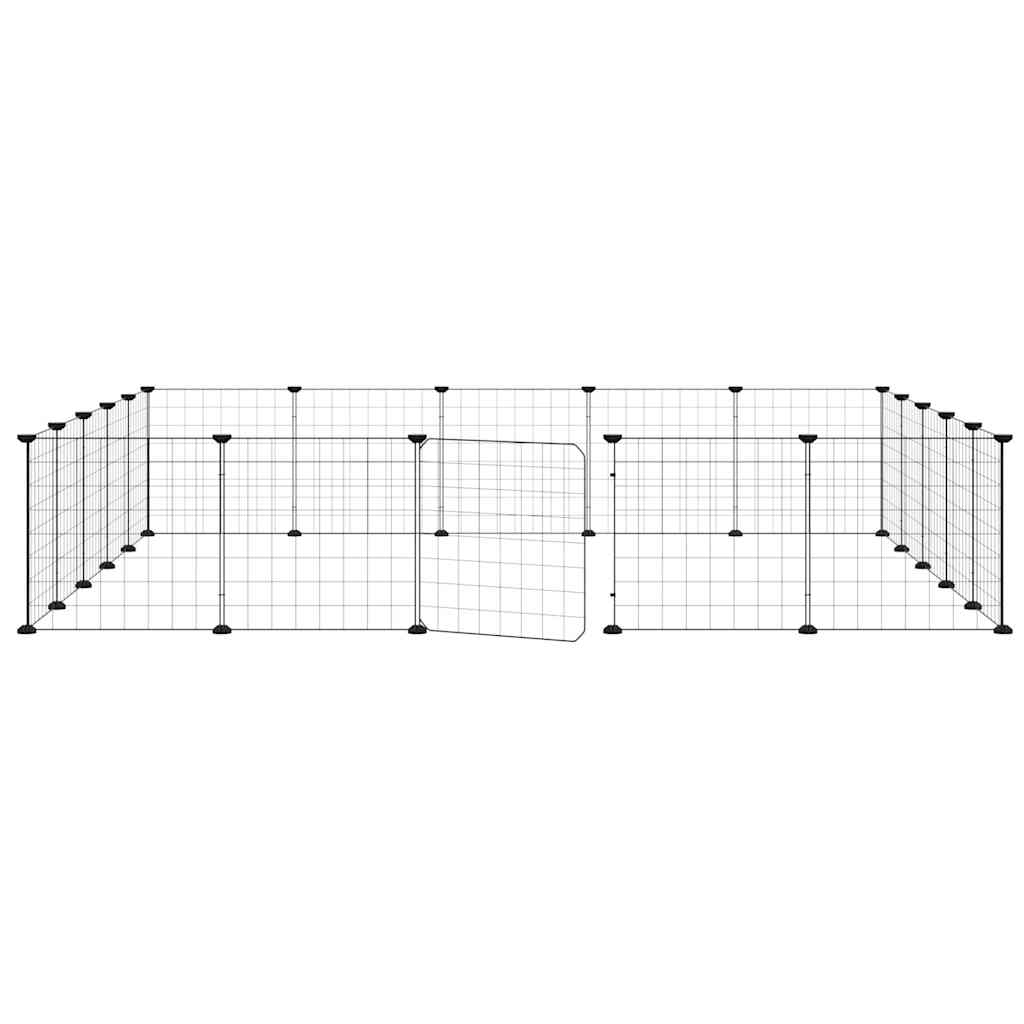 Gaiola p/ animais de 20 painéis c/ porta 35x35 cm aço preto