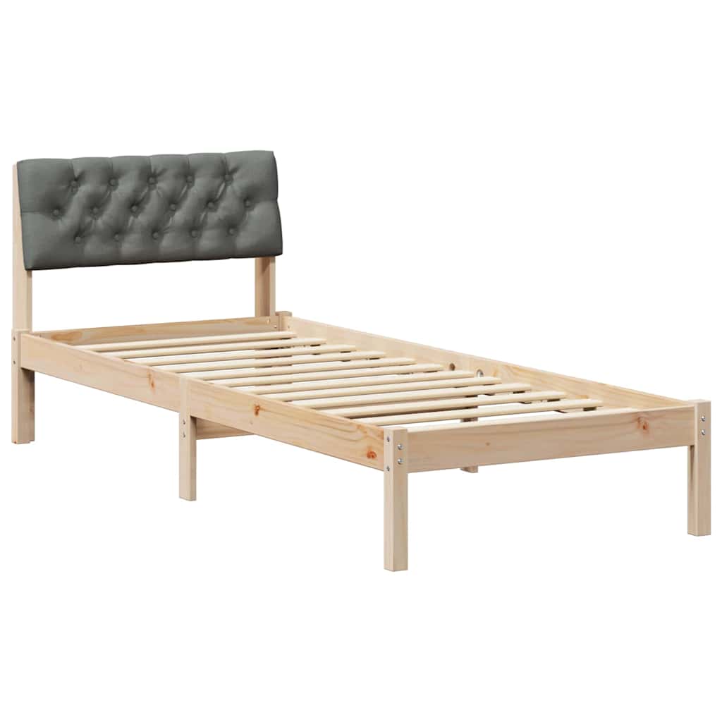 Estrutura da cama castanho e cinzento-escuro 80 x 200 cm