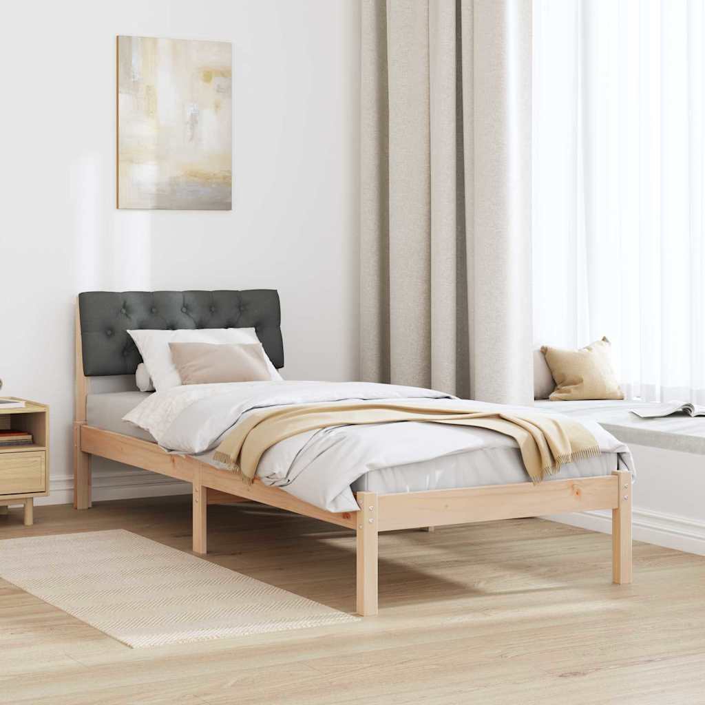 Estrutura da cama castanho e cinzento-escuro 80 x 200 cm