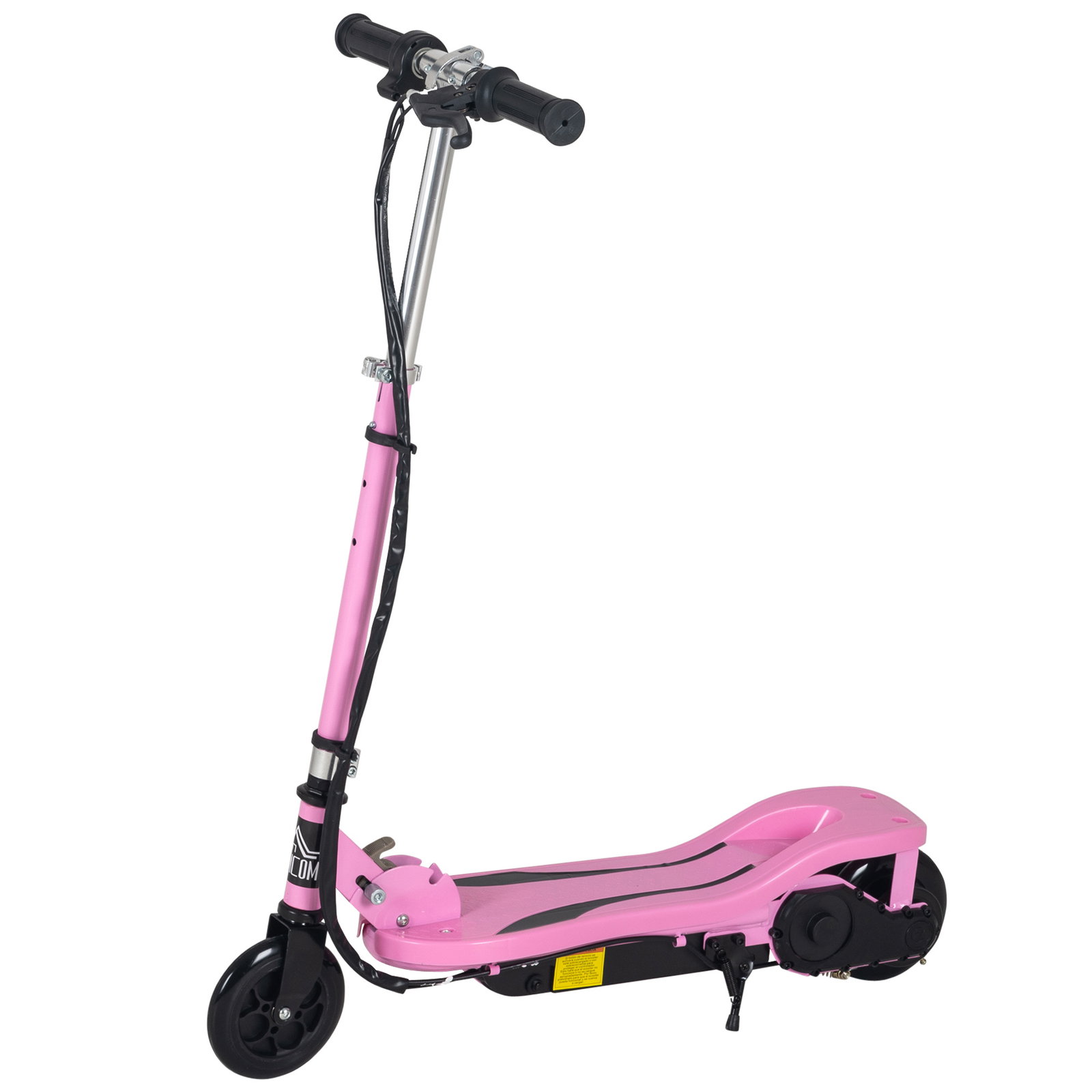 Trotinete elétrico dobrável para crianças de 7-14 anos suporta até 50kg com altura ajustável 75x36x82-93cm rosa