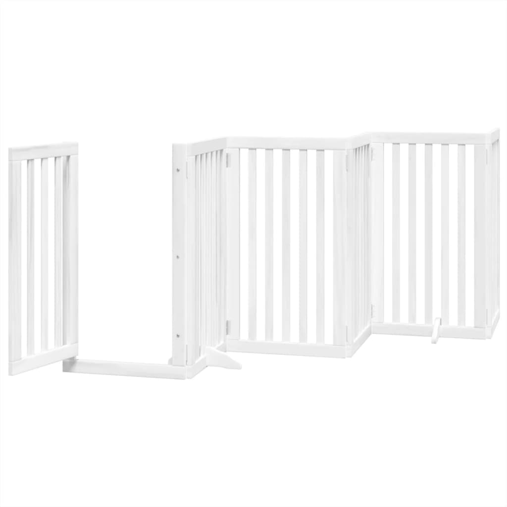 Portão p/ cães com porta dobrável 6 painéis 300 cm álamo branco