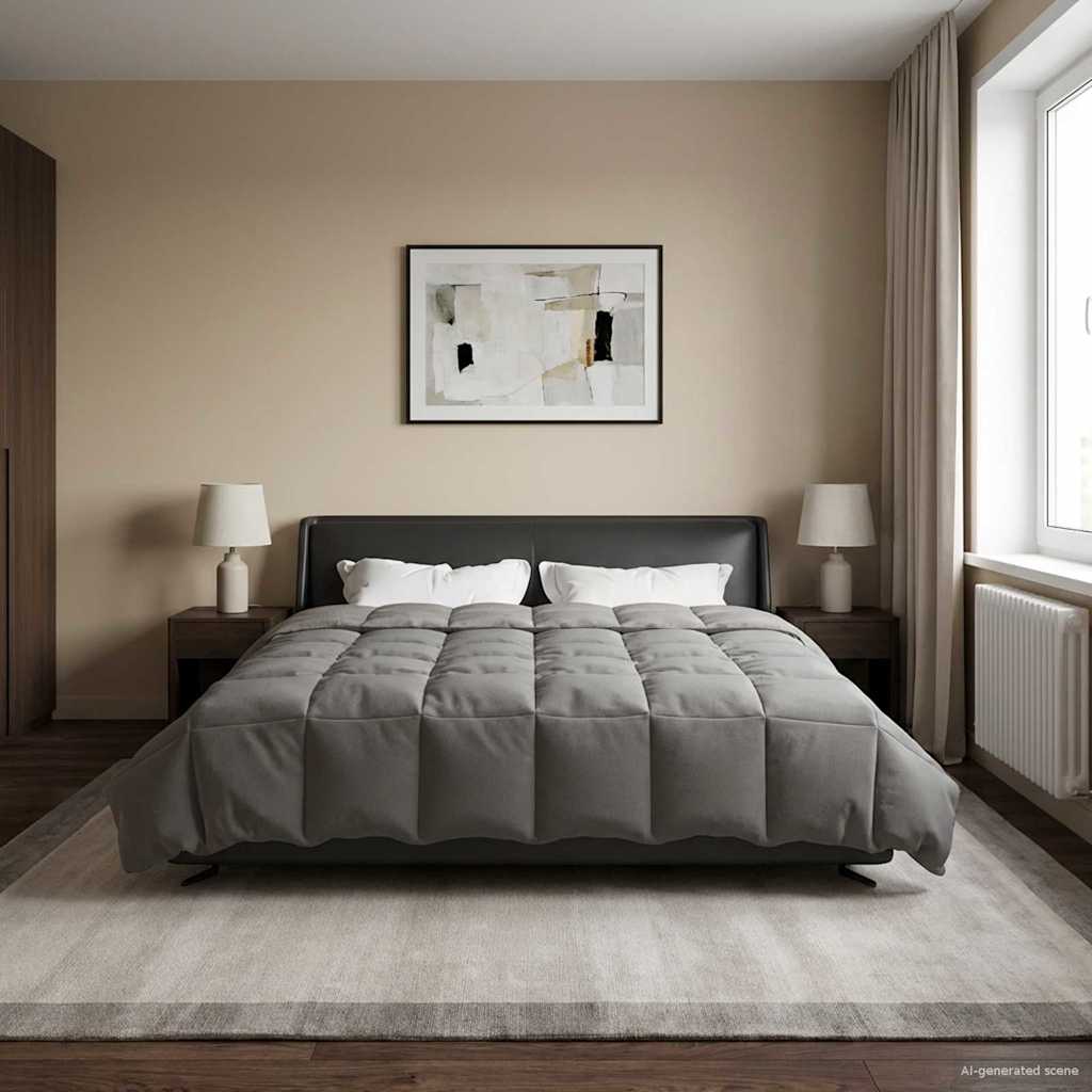 Edredom de verão simples cinzento-claro 200 x 240 cm microfibra