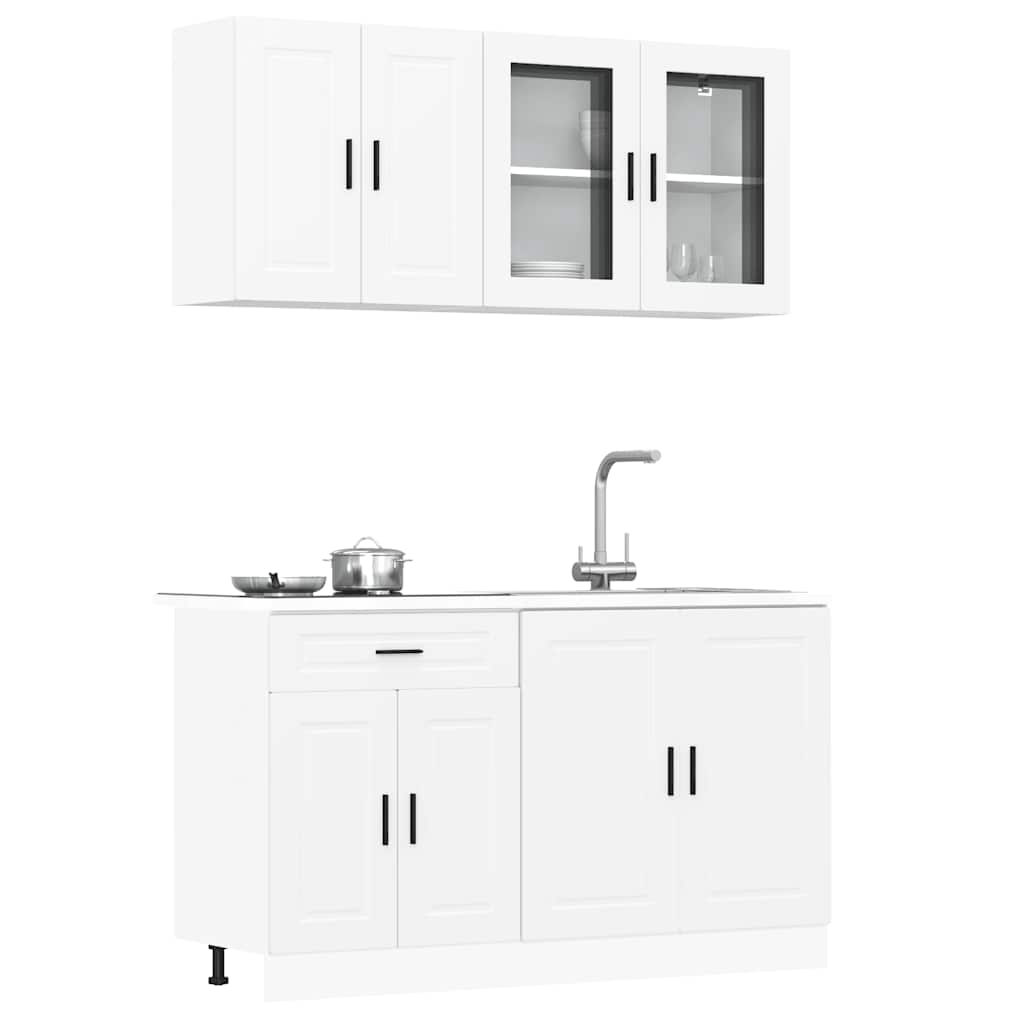 4 Peças armário de cozinha conjunto porto branco