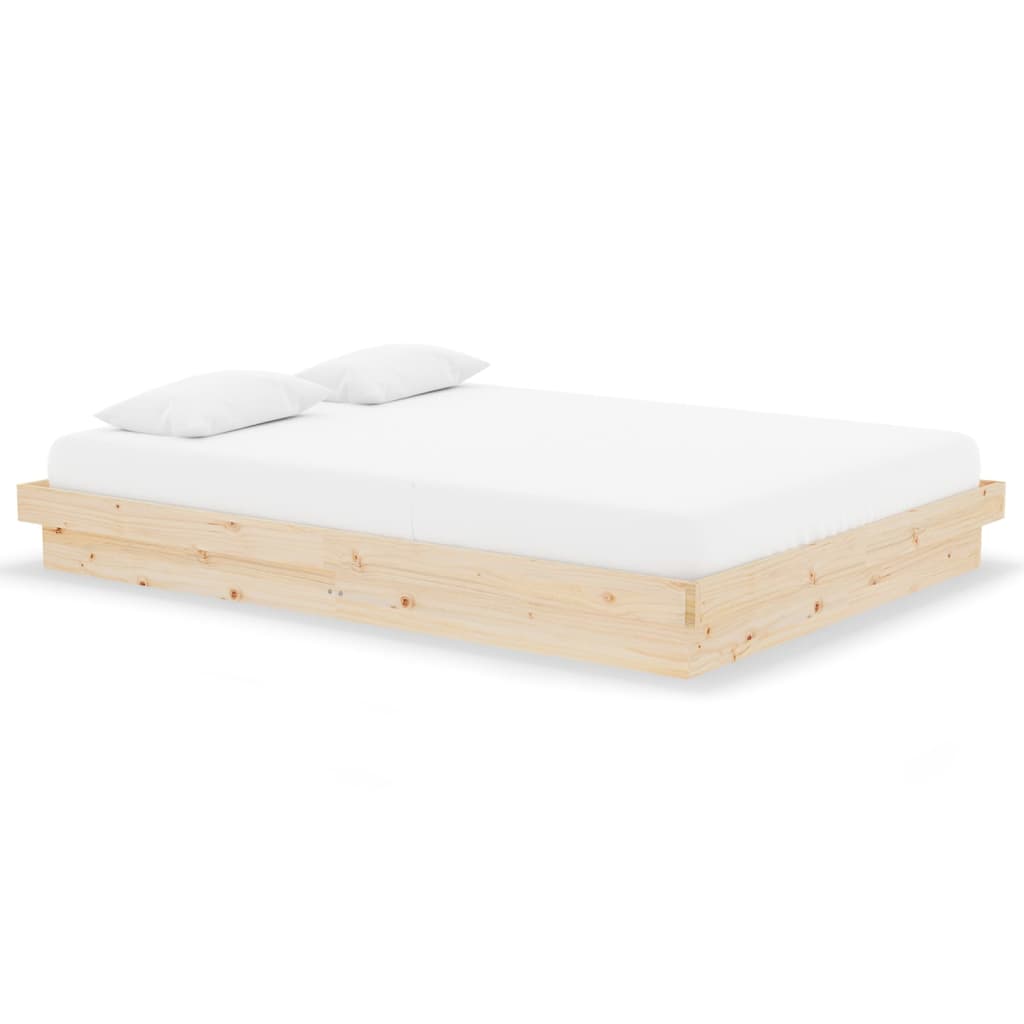 Estrutura de cama 140x190 cm madeira maciça