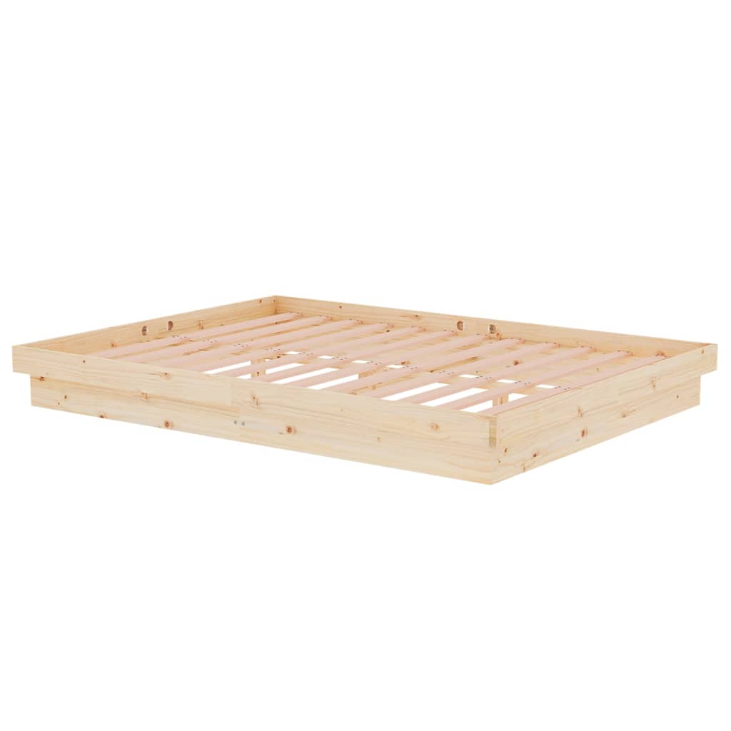 Estrutura de cama 140x190 cm madeira maciça