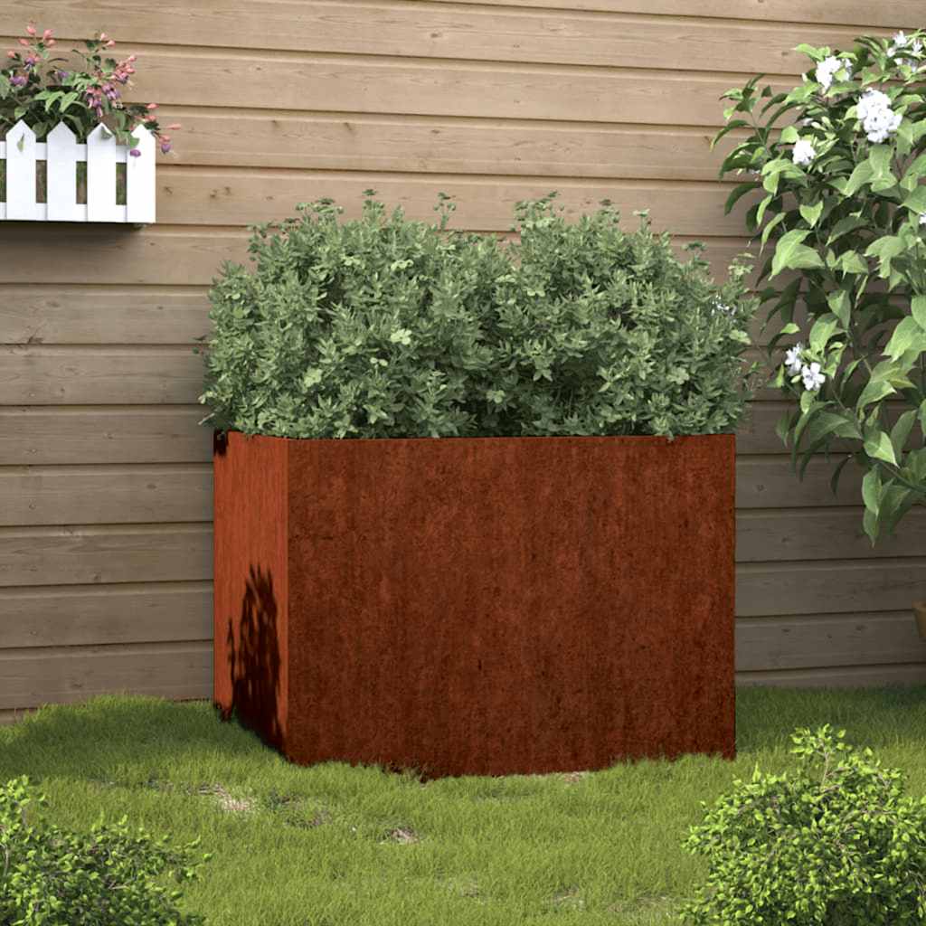 Vaso/floreira 62x47x46 cm aço corten