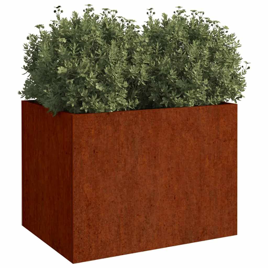 Vaso/floreira 62x47x46 cm aço corten