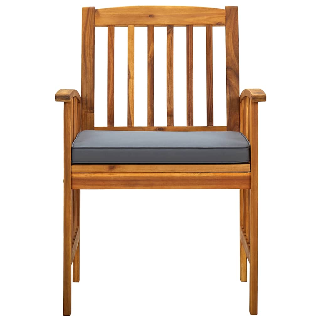 Cadeiras de jantar p/ jardim 2 pcs c/ almofadões acácia maciça