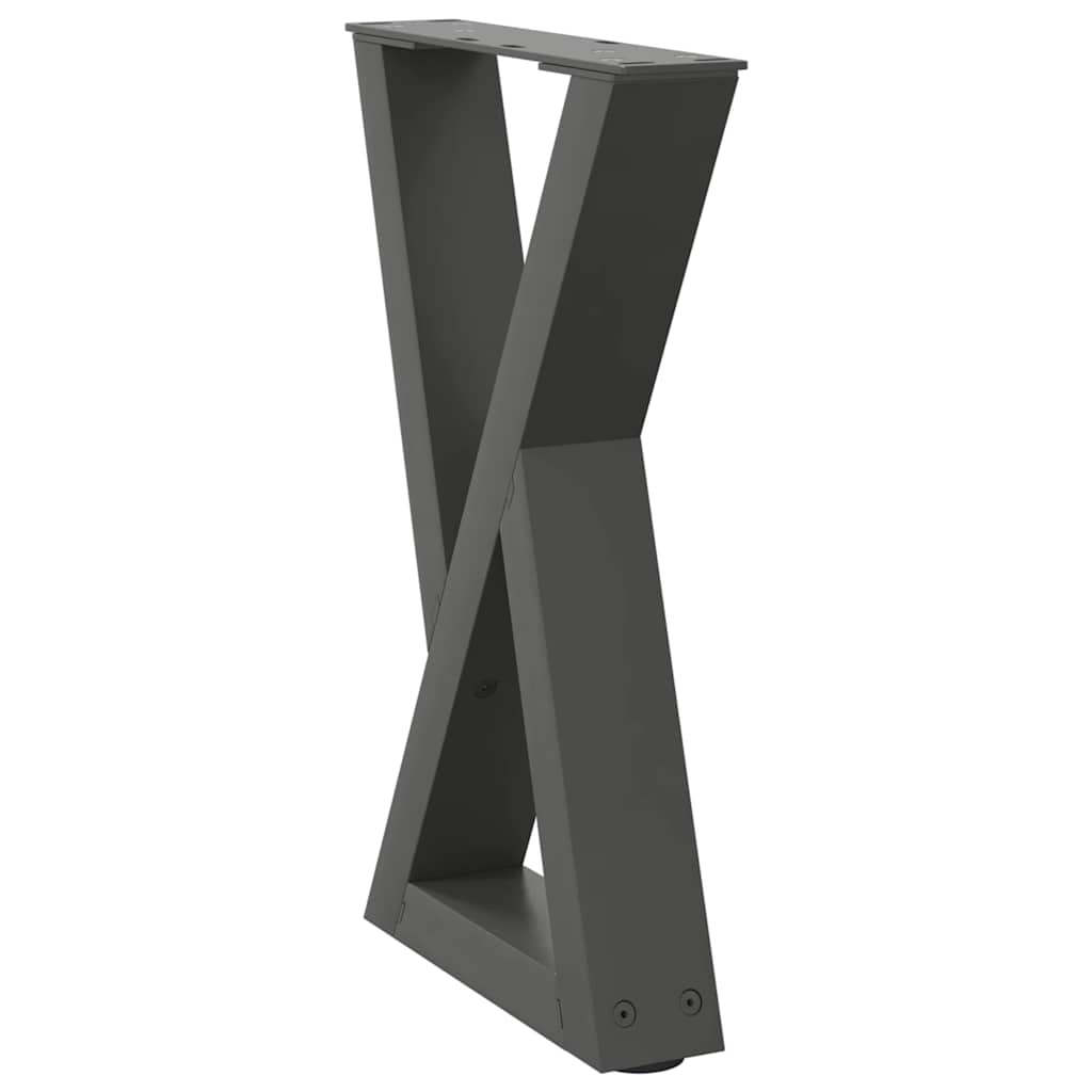 Pés para mesa de centro 2 peças antracite 38x(42-43,3) cm aço