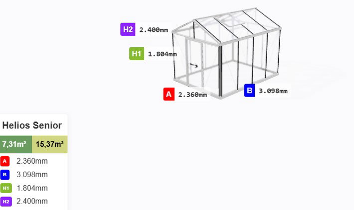 Estufa de Vidro Apollo – 7,3 a 18,8 m²