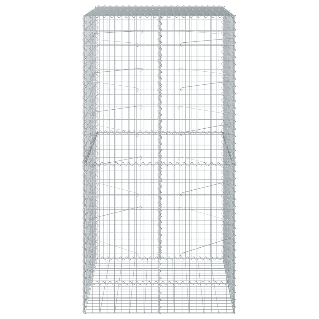 Cesto gabião com cobertura 100x100x200 cm ferro galvanizado