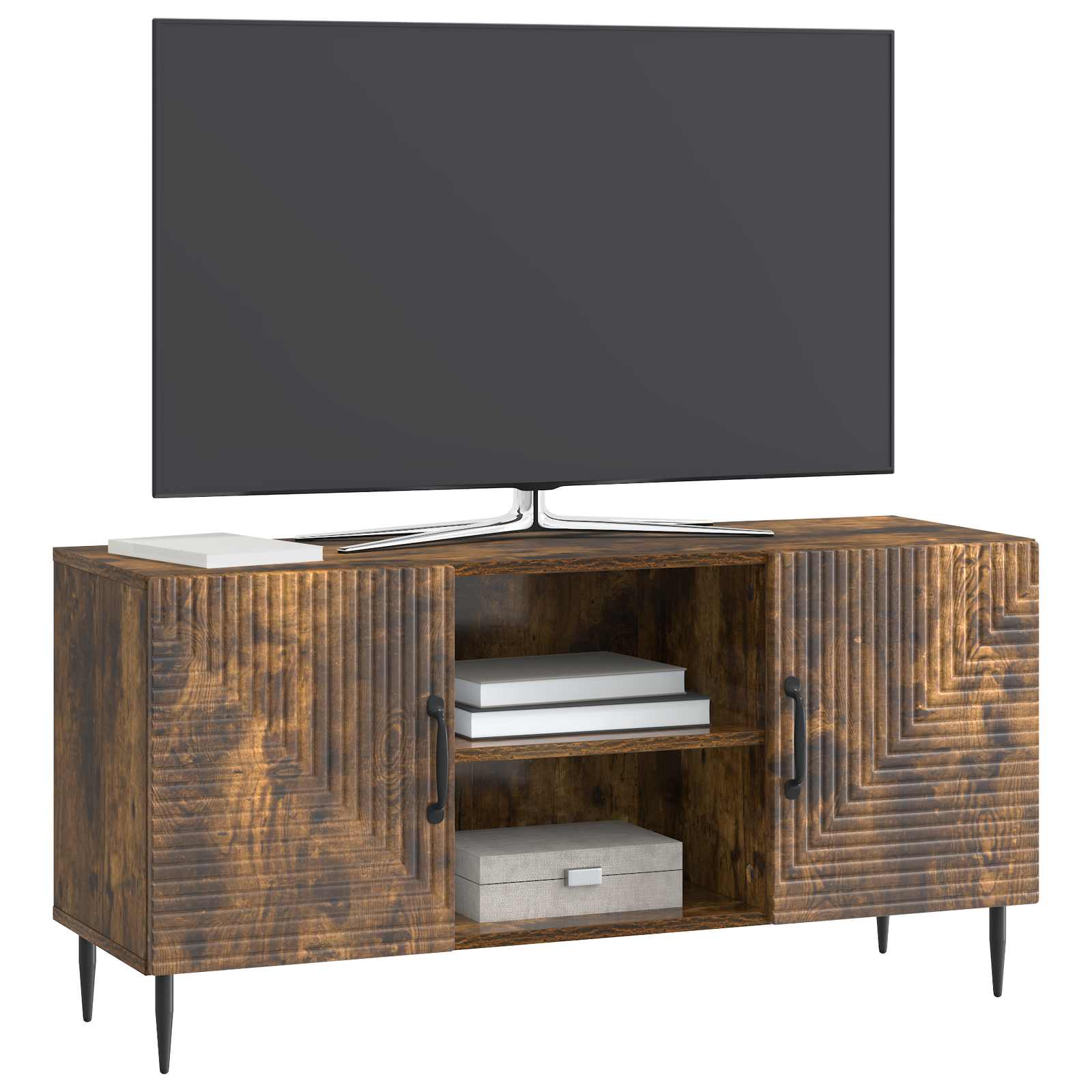 Gabinete para TV carvalho fumado 102 x 34,5 x 50 cm