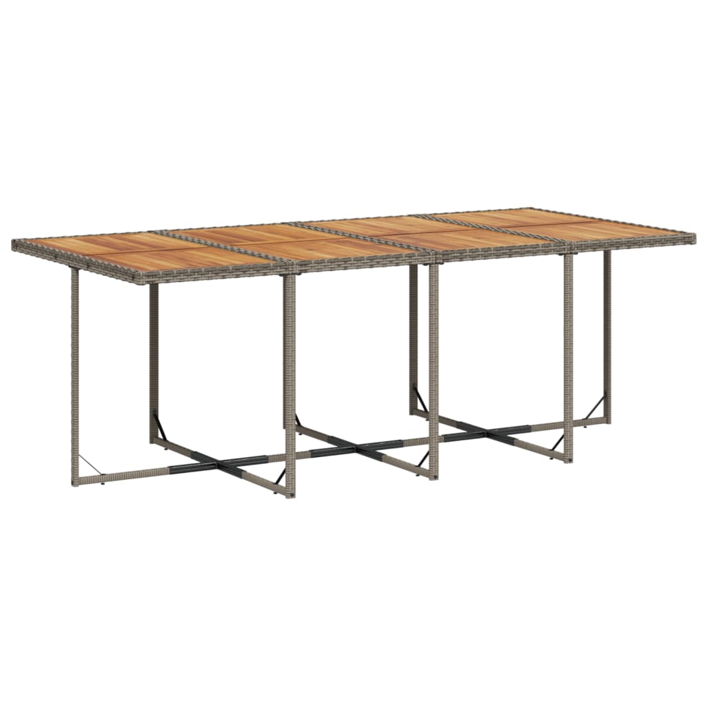 15 Pcs conjunto jantar p/ jardim c/ almofadões vime PE cinzento