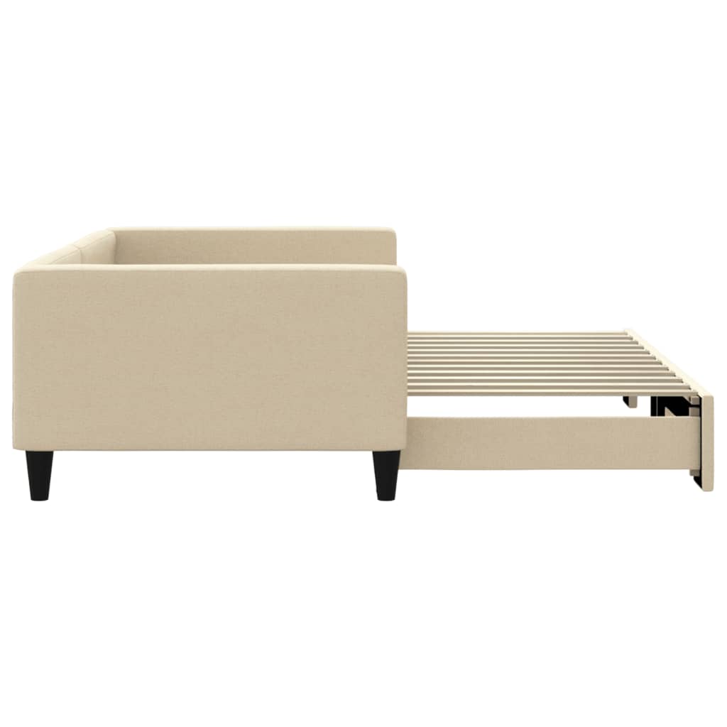 Sofá-cama com gavetão 100x200 cm tecido cor creme